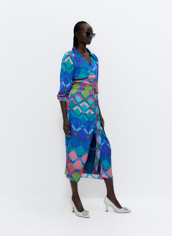 Geometric print midi dress - Dresses ...